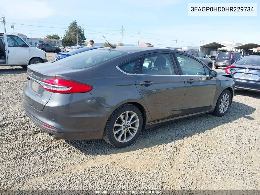 2017 Ford Fusion Se VIN: 3FAGP0HD0HR229734 Lot: 40566111