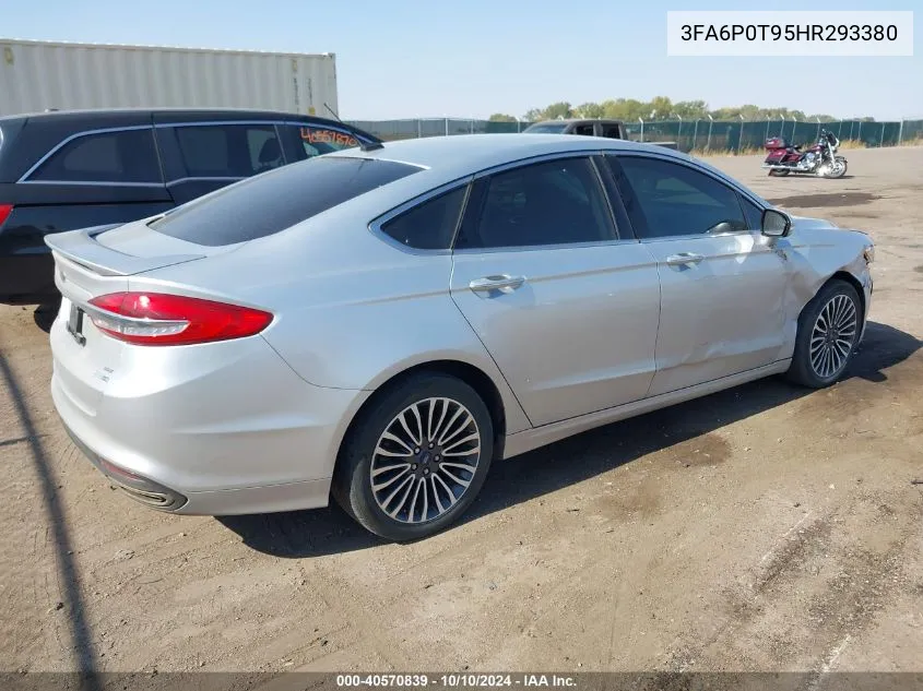 2017 Ford Fusion Se VIN: 3FA6P0T95HR293380 Lot: 40570839