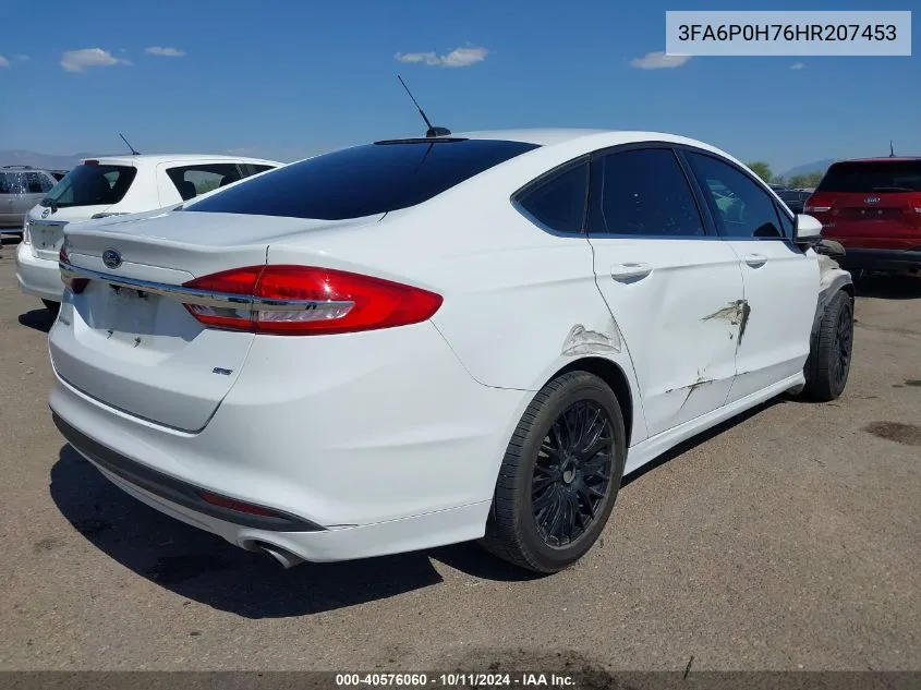 2017 Ford Fusion Se VIN: 3FA6P0H76HR207453 Lot: 40576060