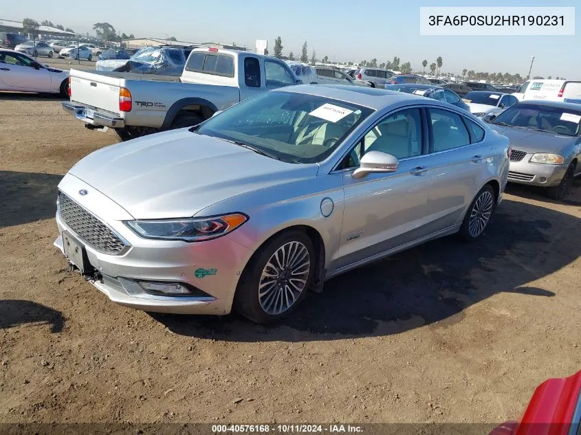 3FA6P0SU2HR190231 2017 Ford Fusion Energi Platinum