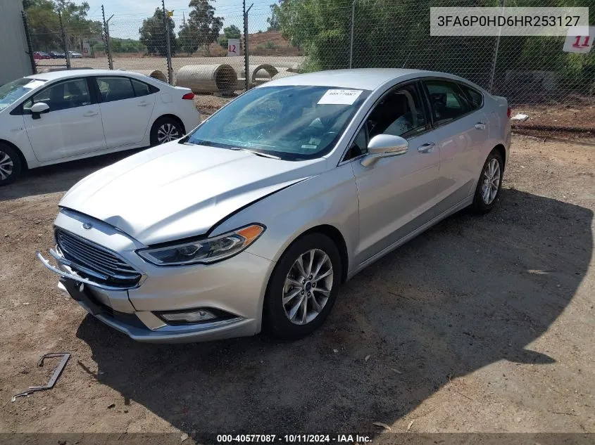 2017 Ford Fusion Se VIN: 3FA6P0HD6HR253127 Lot: 40577087