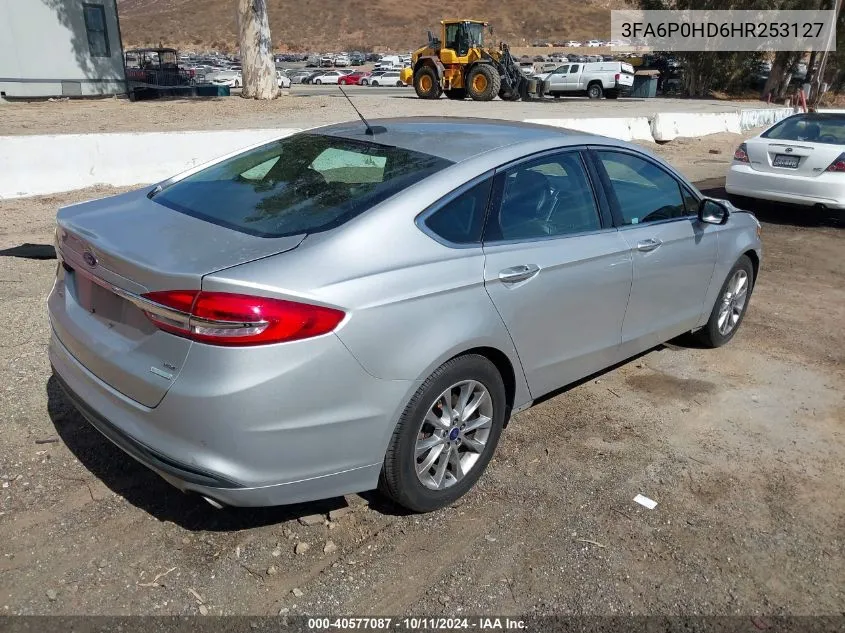 2017 Ford Fusion Se VIN: 3FA6P0HD6HR253127 Lot: 40577087