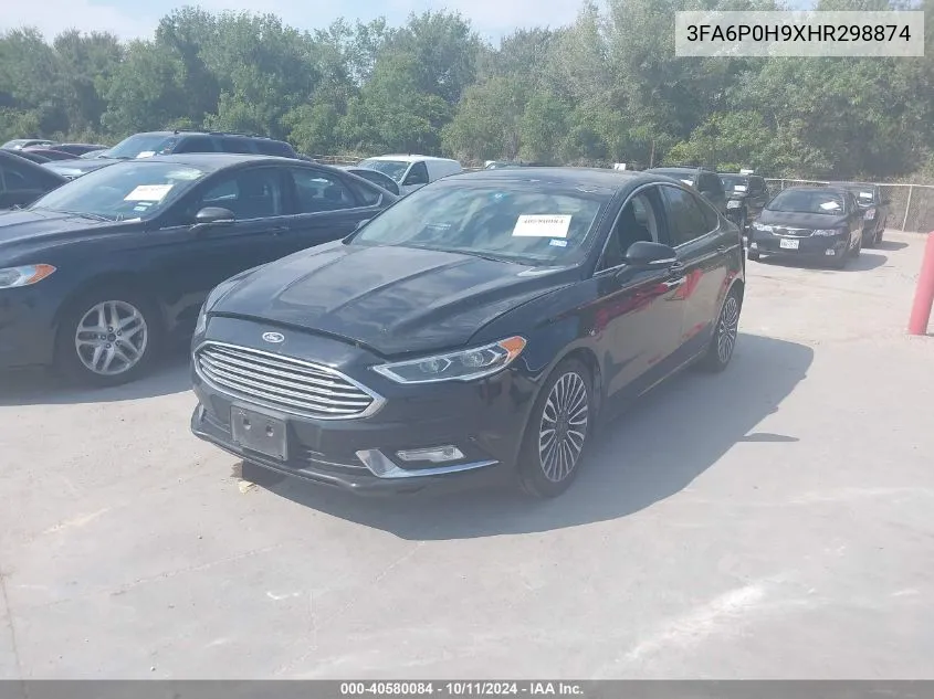 2017 Ford Fusion Se VIN: 3FA6P0H9XHR298874 Lot: 40580084