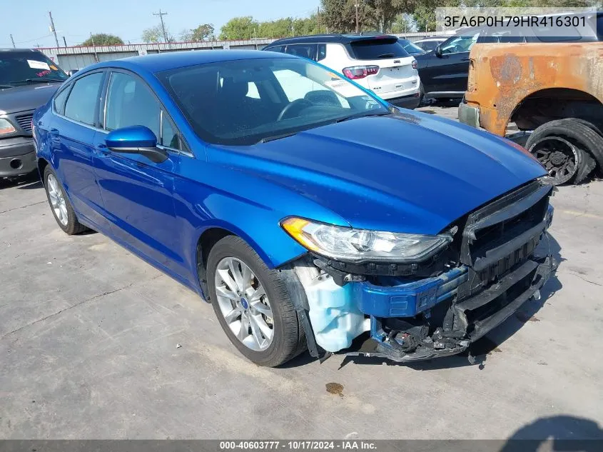 2017 Ford Fusion Se VIN: 3FA6P0H79HR416301 Lot: 40603777