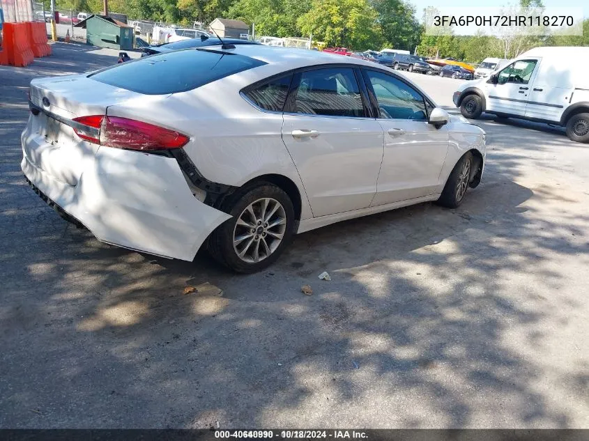 2017 Ford Fusion Se VIN: 3FA6P0H72HR118270 Lot: 40640990