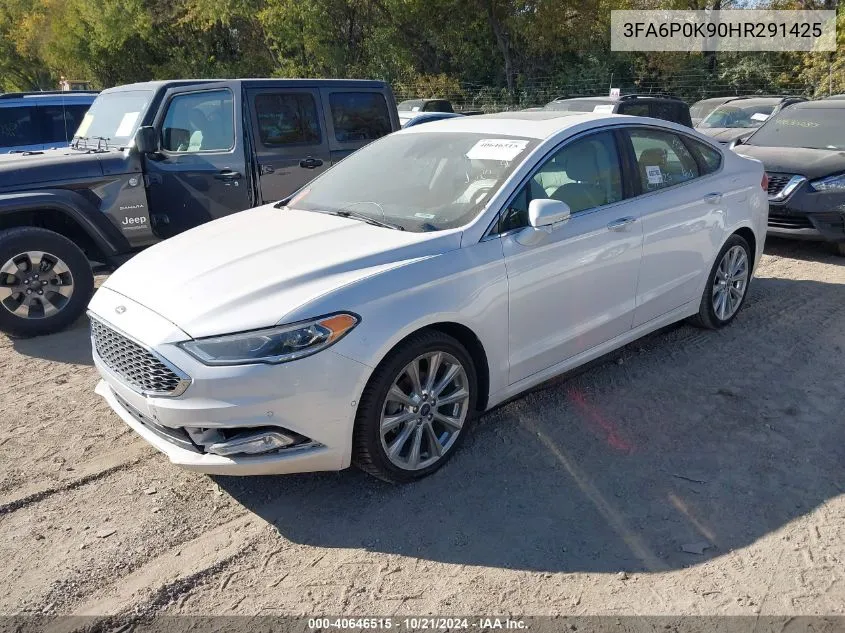 3FA6P0K90HR291425 2017 Ford Fusion Platinum