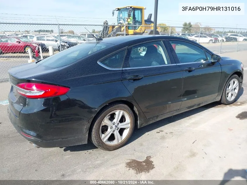 2017 Ford Fusion Se VIN: 3FA6P0H79HR131016 Lot: 40662080