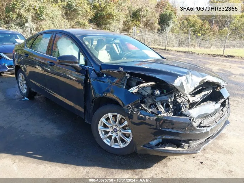 2017 Ford Fusion S VIN: 3FA6P0G79HR332366 Lot: 40675750