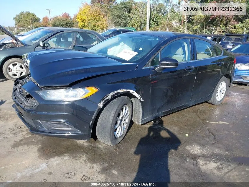 2017 Ford Fusion S VIN: 3FA6P0G79HR332366 Lot: 40675750