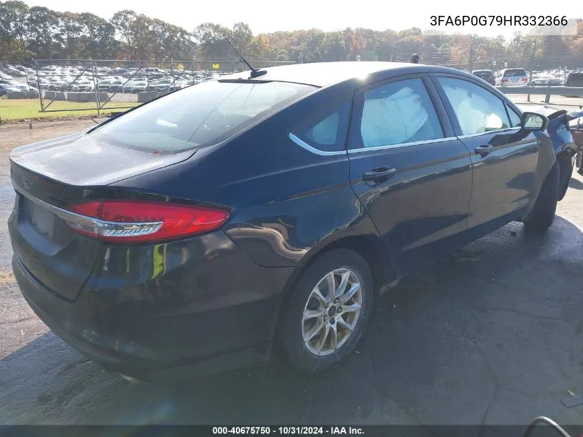 2017 Ford Fusion S VIN: 3FA6P0G79HR332366 Lot: 40675750