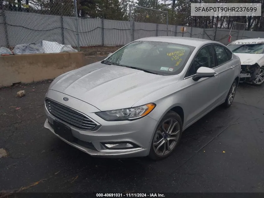 2017 Ford Fusion Se VIN: 3FA6P0T90HR237699 Lot: 40691031