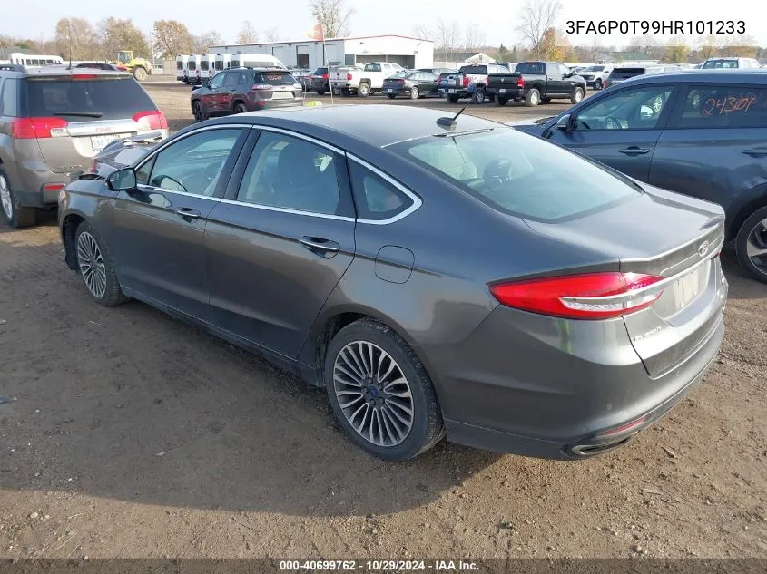 2017 Ford Fusion Se VIN: 3FA6P0T99HR101233 Lot: 40699762