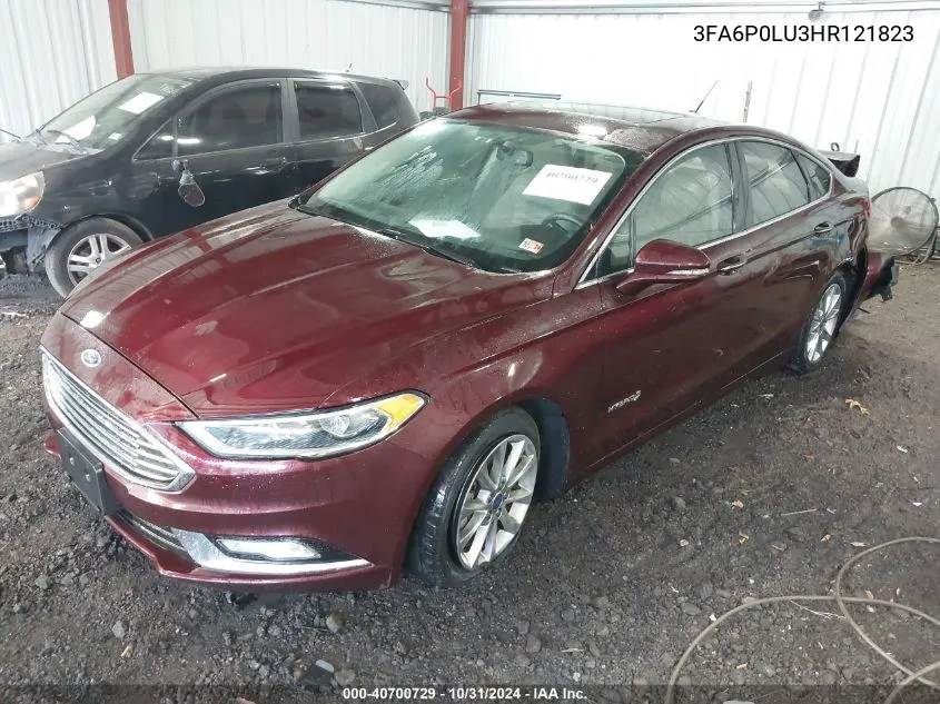 2017 Ford Fusion Hybrid Se VIN: 3FA6P0LU3HR121823 Lot: 40700729