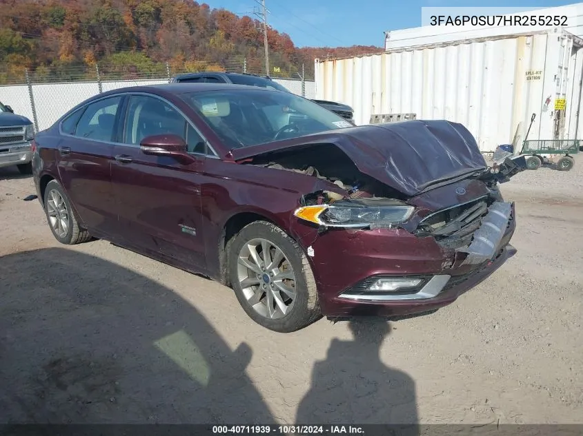 2017 Ford Fusion Energi Titanium VIN: 3FA6P0SU7HR255252 Lot: 40711939