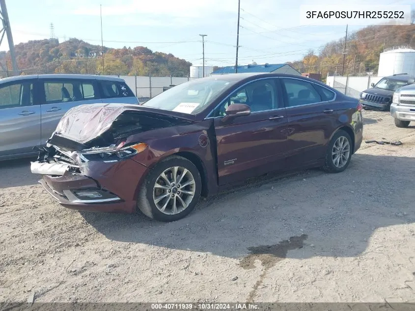 2017 Ford Fusion Energi Titanium VIN: 3FA6P0SU7HR255252 Lot: 40711939