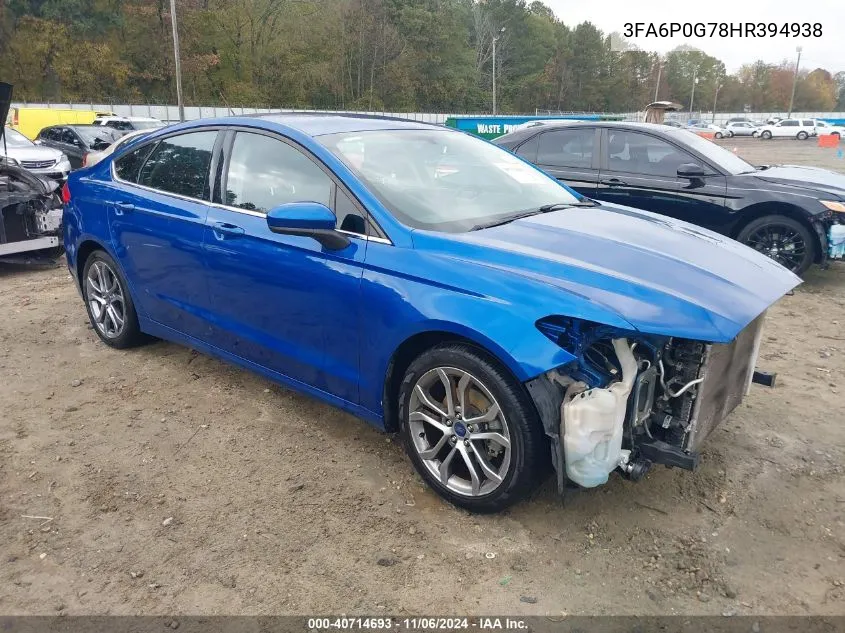 2017 Ford Fusion S VIN: 3FA6P0G78HR394938 Lot: 40714693