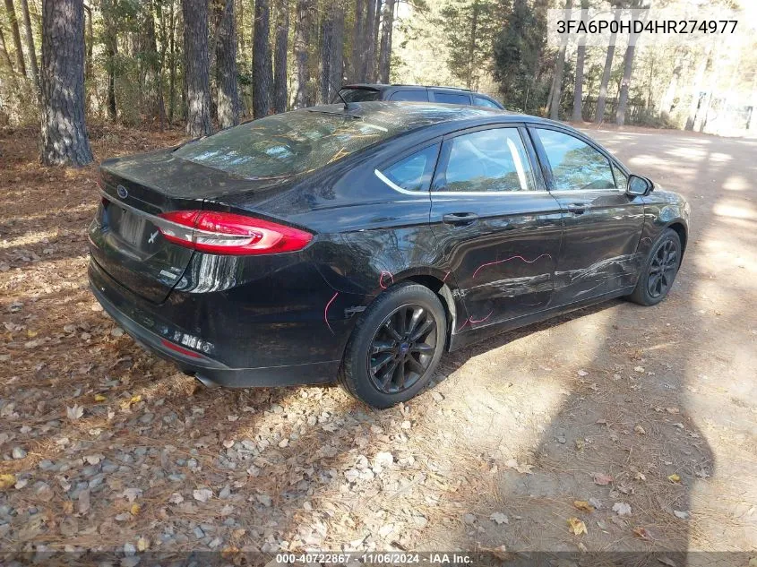 2017 Ford Fusion Se VIN: 3FA6P0HD4HR274977 Lot: 40722867