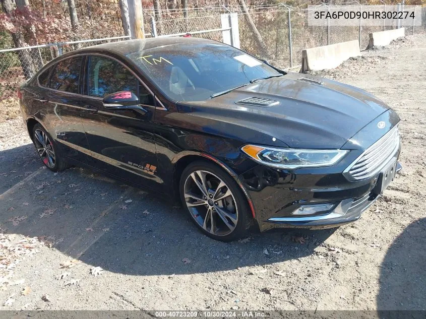 2017 Ford Fusion Titanium VIN: 3FA6P0D90HR302274 Lot: 40723209