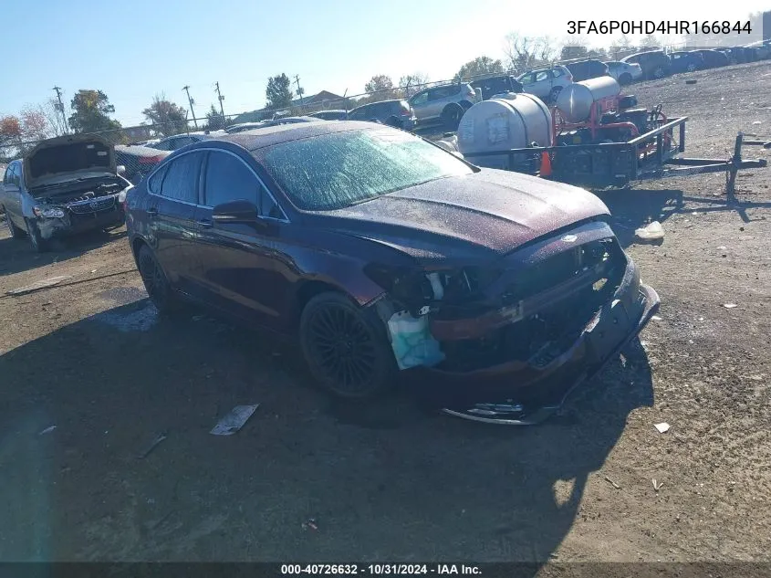 2017 Ford Fusion Se VIN: 3FA6P0HD4HR166844 Lot: 40726632