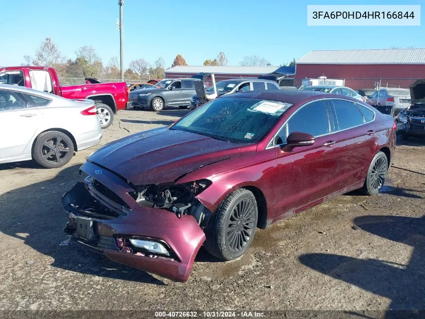 2017 Ford Fusion Se VIN: 3FA6P0HD4HR166844 Lot: 40726632