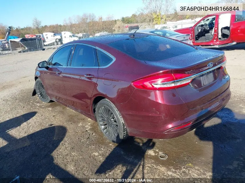 2017 Ford Fusion Se VIN: 3FA6P0HD4HR166844 Lot: 40726632