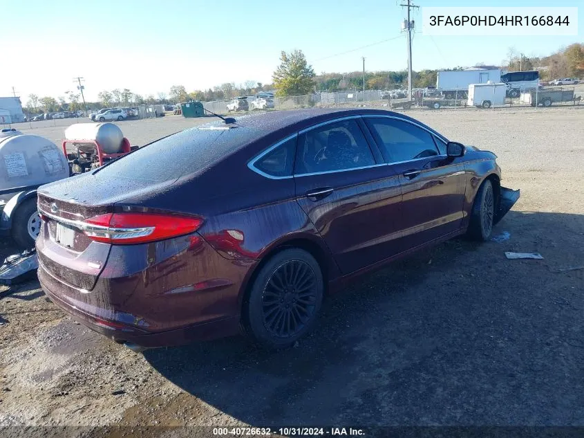 2017 Ford Fusion Se VIN: 3FA6P0HD4HR166844 Lot: 40726632