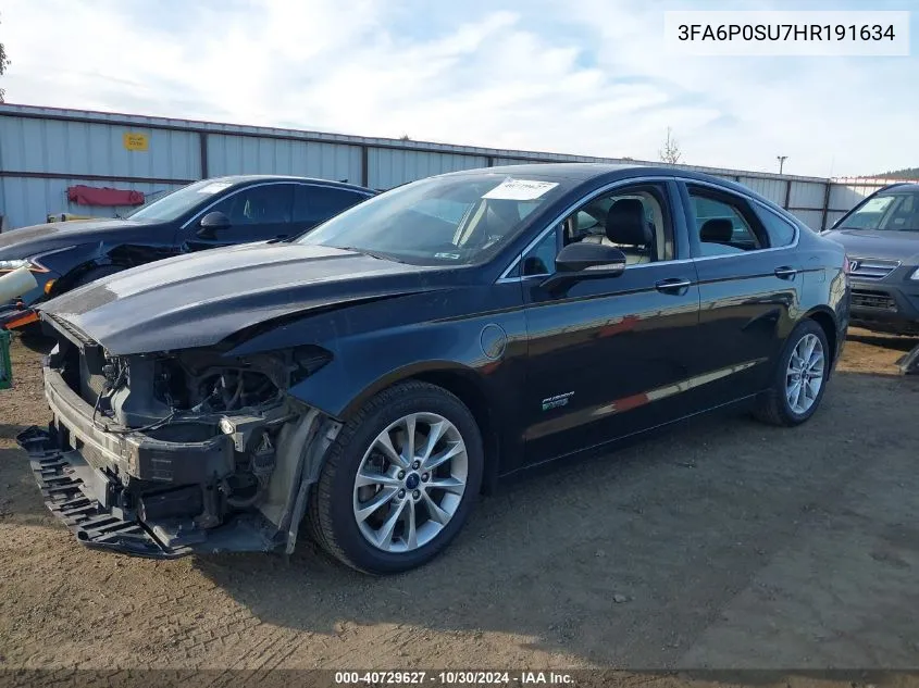 2017 Ford Fusion Energi Titanium VIN: 3FA6P0SU7HR191634 Lot: 40729627