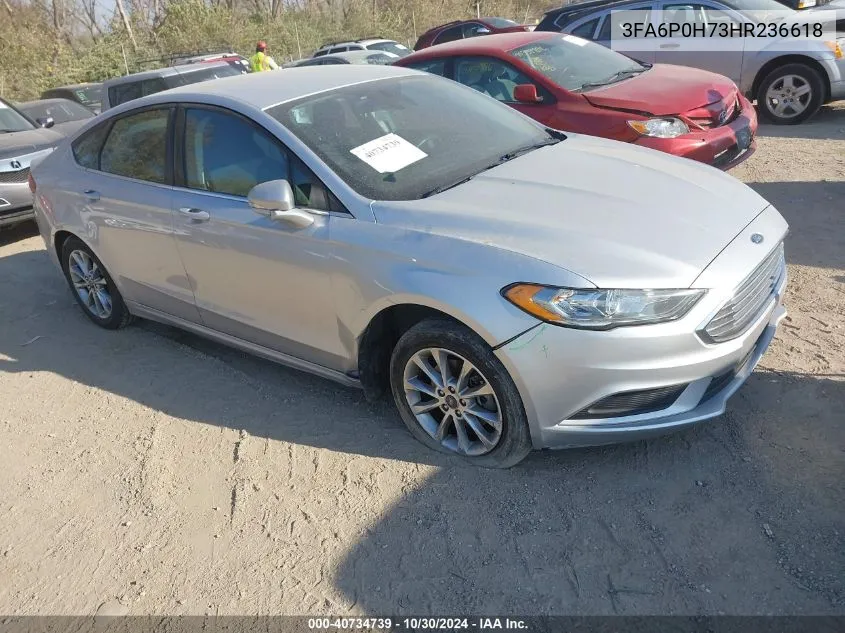 2017 Ford Fusion Se VIN: 3FA6P0H73HR236618 Lot: 40734739