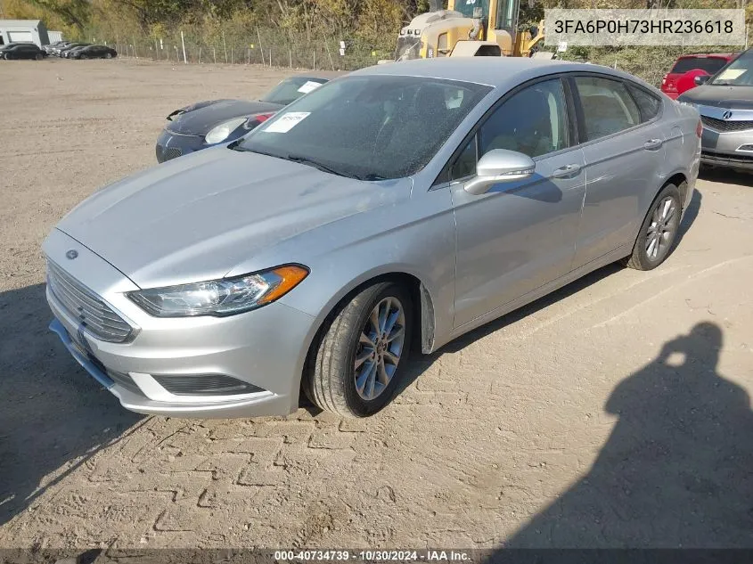 2017 Ford Fusion Se VIN: 3FA6P0H73HR236618 Lot: 40734739