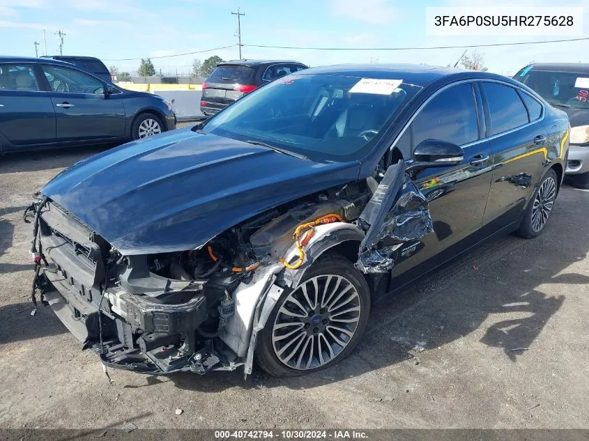 2017 Ford Fusion Energi Titanium VIN: 3FA6P0SU5HR275628 Lot: 40742794