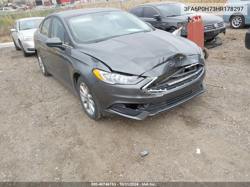 2017 Ford Fusion Se VIN: 3FA6P0H73HR178297 Lot: 40746783