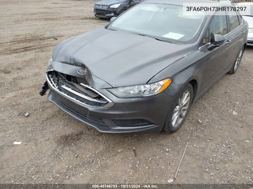 2017 Ford Fusion Se VIN: 3FA6P0H73HR178297 Lot: 40746783