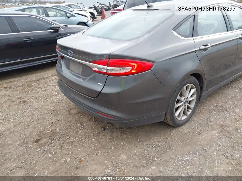 2017 Ford Fusion Se VIN: 3FA6P0H73HR178297 Lot: 40746783