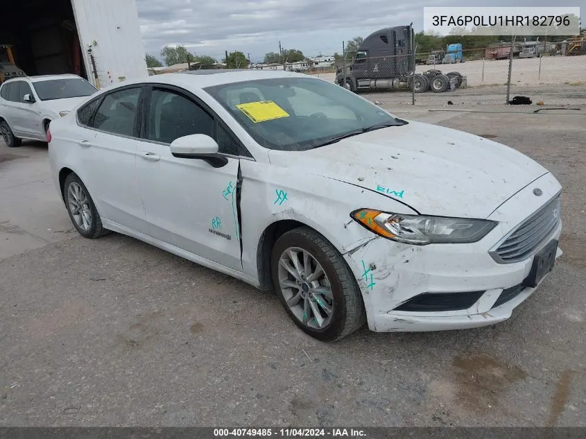 2017 Ford Fusion Hybrid Se VIN: 3FA6P0LU1HR182796 Lot: 40749485