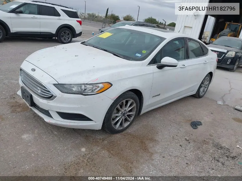 2017 Ford Fusion Hybrid Se VIN: 3FA6P0LU1HR182796 Lot: 40749485