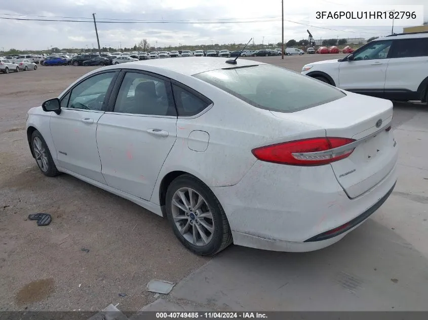 2017 Ford Fusion Hybrid Se VIN: 3FA6P0LU1HR182796 Lot: 40749485