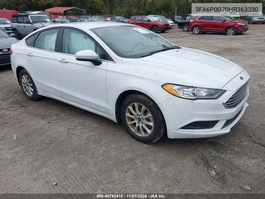 2017 Ford Fusion S VIN: 3FA6P0G70HR363330 Lot: 40753415