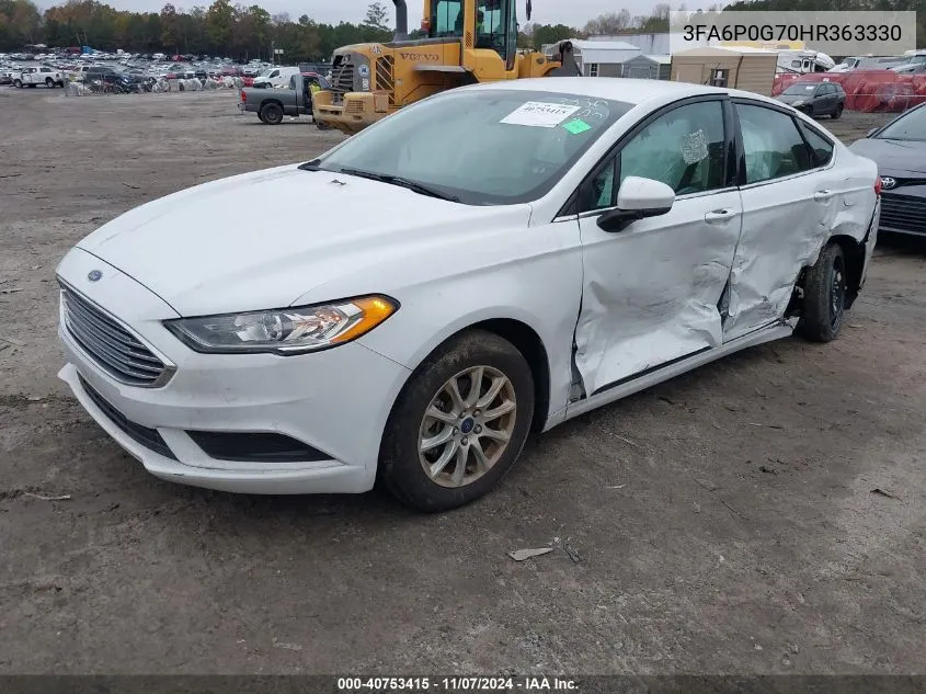 2017 Ford Fusion S VIN: 3FA6P0G70HR363330 Lot: 40753415