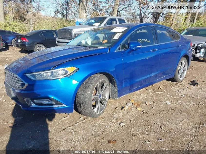 2017 Ford Fusion Titanium VIN: 3FA6P0D96HR208822 Lot: 40757795