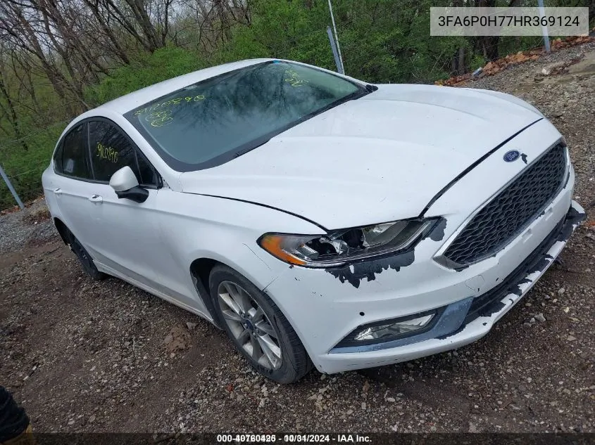 2017 Ford Fusion Se VIN: 3FA6P0H77HR369124 Lot: 40760425