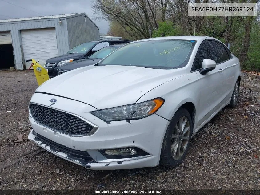 2017 Ford Fusion Se VIN: 3FA6P0H77HR369124 Lot: 40760425