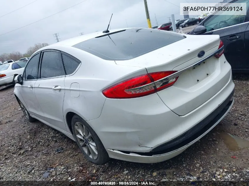 2017 Ford Fusion Se VIN: 3FA6P0H77HR369124 Lot: 40760425