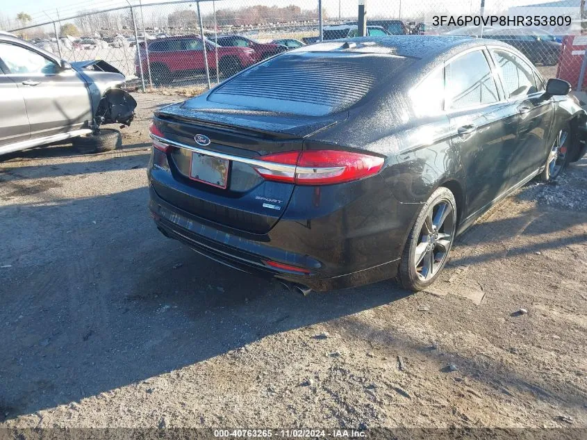 2017 Ford Fusion Sport VIN: 3FA6P0VP8HR353809 Lot: 40763265