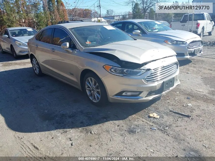 2017 Ford Fusion Energi Se Luxury VIN: 3FA6P0PU1HR129770 Lot: 40769617