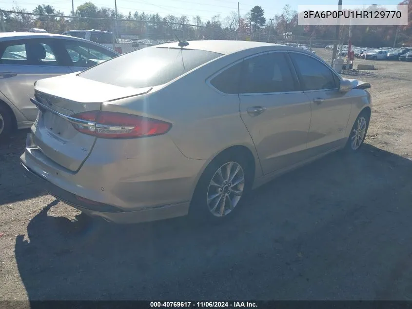 2017 Ford Fusion Energi Se Luxury VIN: 3FA6P0PU1HR129770 Lot: 40769617