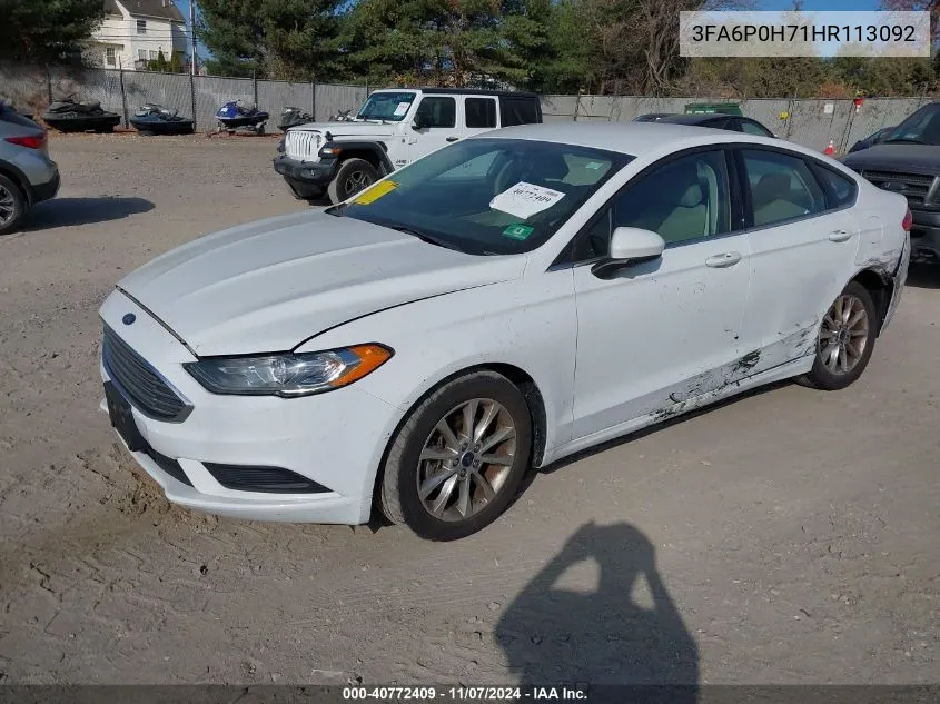 3FA6P0H71HR113092 2017 Ford Fusion Se