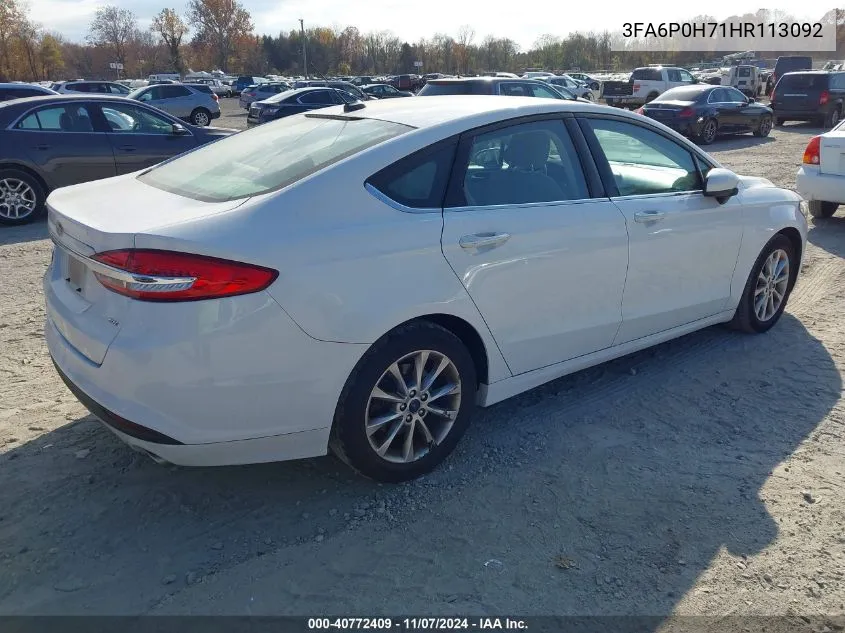 3FA6P0H71HR113092 2017 Ford Fusion Se