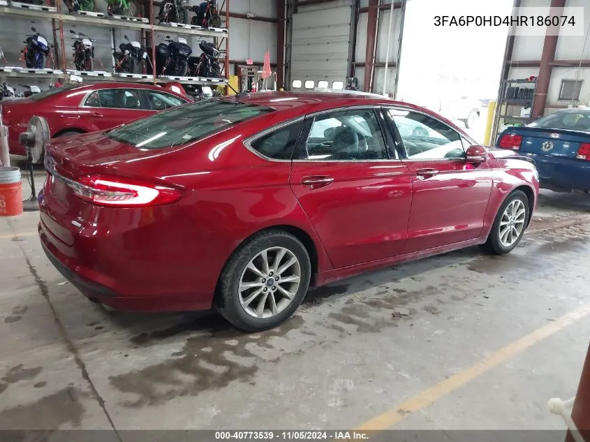 3FA6P0HD4HR186074 2017 Ford Fusion Se