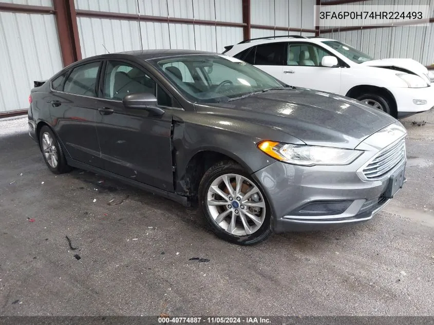 2017 Ford Fusion Se VIN: 3FA6P0H74HR224493 Lot: 40774887