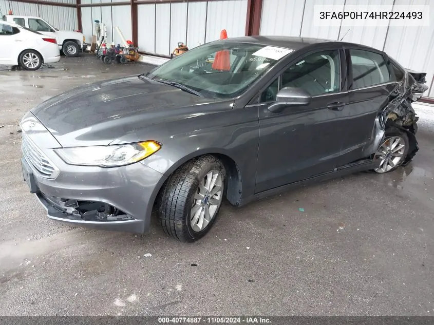 2017 Ford Fusion Se VIN: 3FA6P0H74HR224493 Lot: 40774887